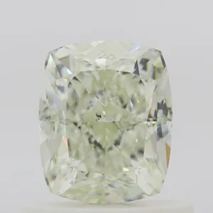 0.82 Carat Cushion Brilliant Fancy Light Yellow Green VS2 Natural Diamond