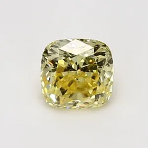 0.92 Carat Cushion Brilliant Fancy Intense Yellow VVS2 Natural Diamond