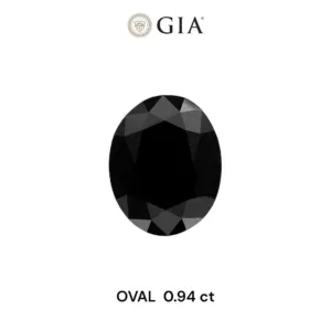 0.94 Carat Oval Fancy Black VVS2 Natural Diamond