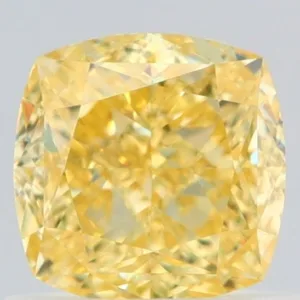 1.01 Carat Cushion Brilliant Fancy Intense Yellow VS1 Natural Diamond