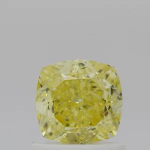 1.01 Carat Cushion Brilliant Fancy Intense Yellow VS1 Natural Diamond