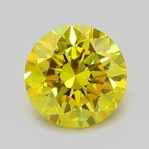 1.03 Carat Round Fancy Vivid Yellow VVS2 Lab Diamond