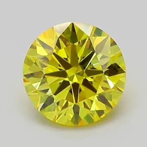 1.04 Carat Round Fancy Vivid Yellow VS1 Lab Diamond