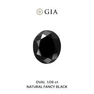 1.08 Carat Oval Fancy Black VVS2 Natural Diamond