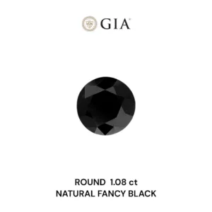 1.08 Carat Round Fancy Black VVS2 Natural Diamond