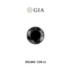 1.08 Carat Round Fancy Black VVS2 Natural Diamond