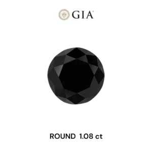1.08 Carat Round Fancy Black VVS2 Natural Diamond