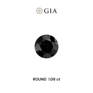 1.08 Carat Round Fancy Black VVS2 Natural Diamond