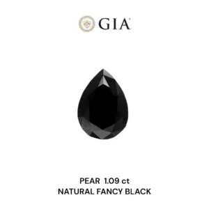 1.09 Carat Pear Fancy Black VVS2 Natural Diamond