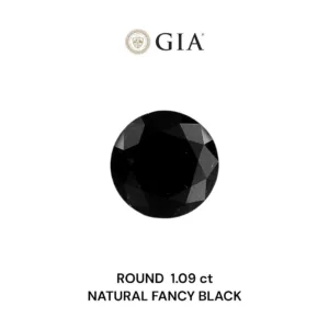 1.09 Carat Round Fancy Black VVS2 Natural Diamond
