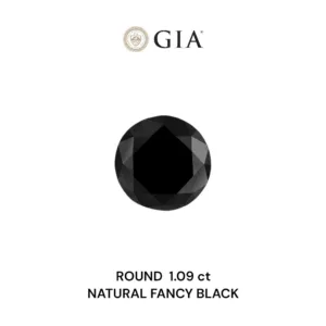 1.09 Carat Round Fancy Black VVS2 Natural Diamond