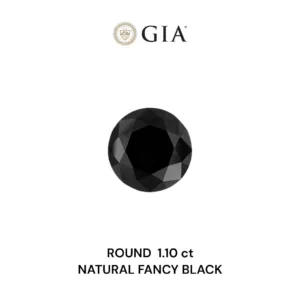1.1 Carat Round Fancy Black VVS2 Natural Diamond