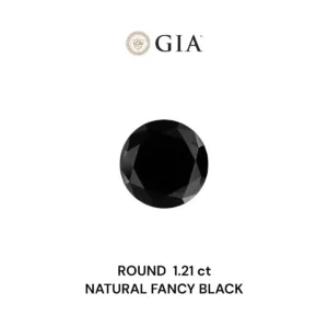 1.21 Carat Round Fancy Black VVS2 Natural Diamond