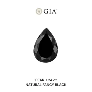 1.24 Carat Pear Fancy Black VVS2 Natural Diamond