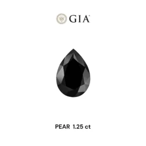 1.25 Carat Pear Fancy Black VVS2 Natural Diamond