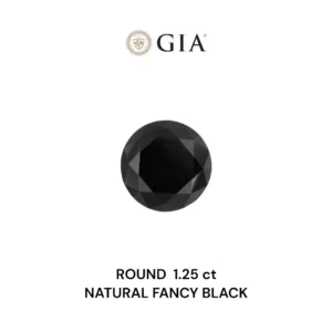 1.25 Carat Round Fancy Black VVS2 Natural Diamond
