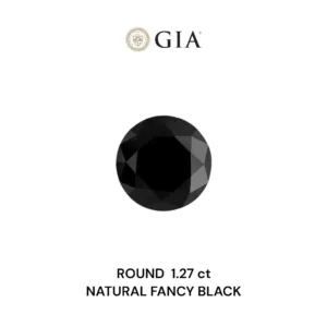 1.27 Carat Round Fancy Black VVS2 Natural Diamond