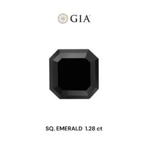 1.28 Carat Square Emerald Fancy Black VVS2 Natural Diamond