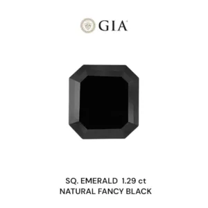 1.29 Carat Square Emerald Fancy Black VVS2 Natural Diamond