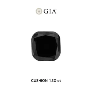 1.3 Carat Cushion Brilliant Fancy Black VVS2 Natural Diamond