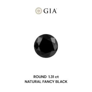 1.31 Carat Round Fancy Black VVS2 Natural Diamond
