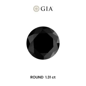 1.31 Carat Round Fancy Black VVS2 Natural Diamond