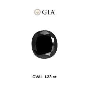 1.33 Carat Oval Fancy Black VVS2 Natural Diamond