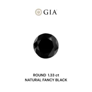 1.33 Carat Round Fancy Black VVS2 Natural Diamond