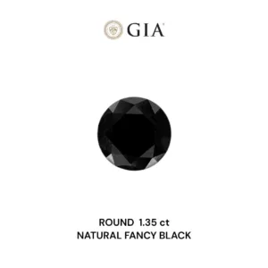 1.35 Carat Round Fancy Black VVS2 Natural Diamond