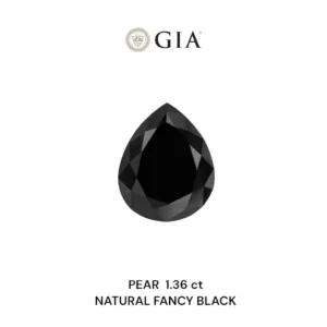 1.36 Carat Pear Fancy Black VVS2 Natural Diamond