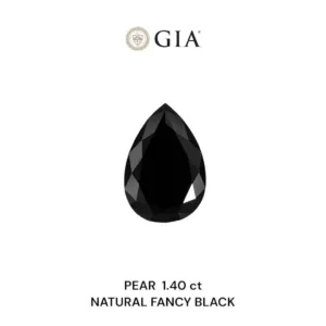1.4 Carat Pear Fancy Black VVS2 Natural Diamond