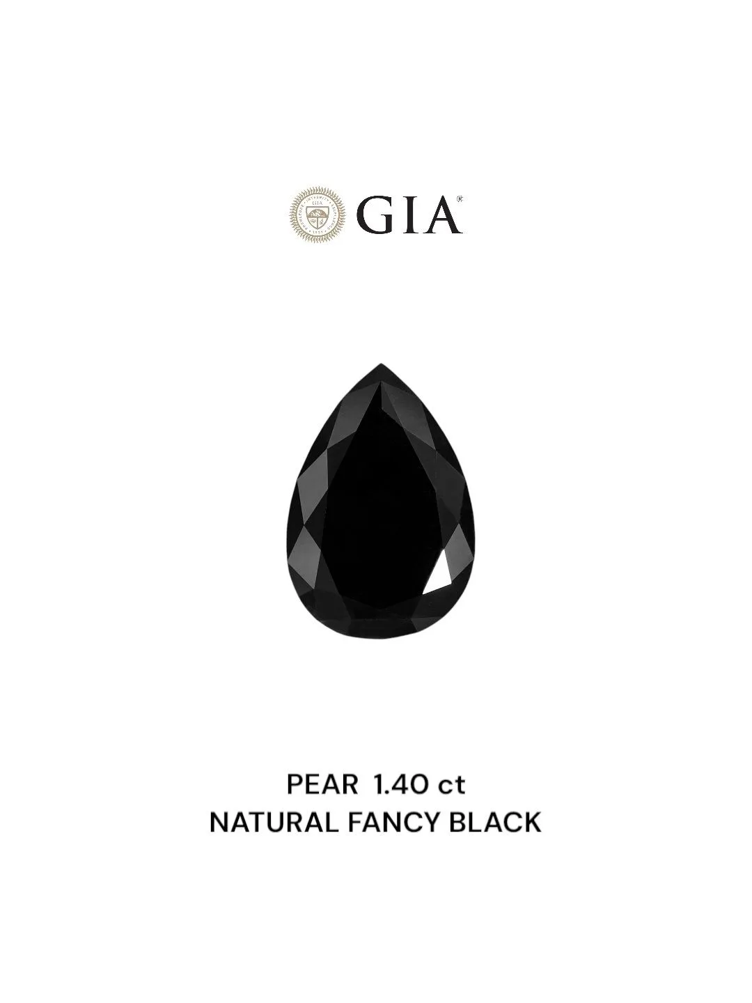 1.4 Carat Pear Fancy Black VVS2 Natural Diamond 1 1.4 Carat Pear Fancy Black VVS2 Natural Diamond