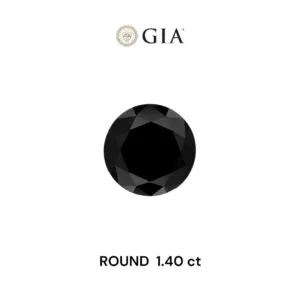 1.4 Carat Round Fancy Black VVS2 Natural Diamond