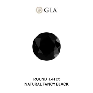 1.41 Carat Round Fancy Black VVS2 Natural Diamond