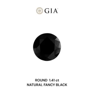 1.41 Carat Round Fancy Black VVS2 Natural Diamond
