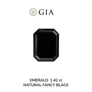 1.42 Carat Emerald Fancy Black VVS2 Natural Diamond