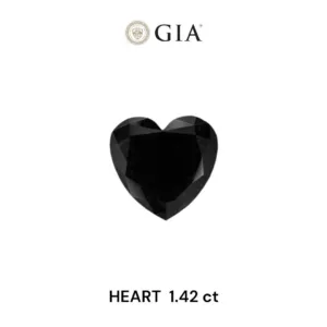 1.42 Carat Heart Fancy Black VVS2 Natural Diamond