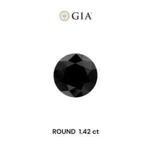 1.42 Carat Round Fancy Black VVS2 Natural Diamond