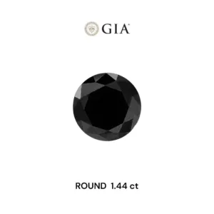1.44 Carat Round Fancy Black VVS2 Natural Diamond