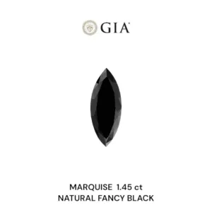 1.45 Carat Marquise Fancy Black VVS2 Natural Diamond