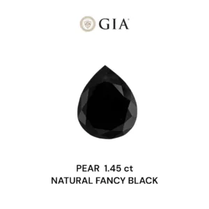 1.45 Carat Pear Fancy Black VVS2 Natural Diamond