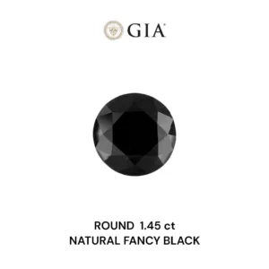 1.45 Carat Round Fancy Black VVS2 Natural Diamond