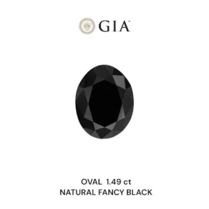 1.49 Carat Oval Fancy Black VVS2 Natural Diamond