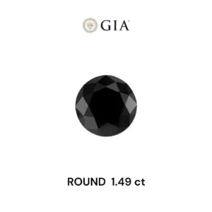 1.49 Carat Round Fancy Black VVS2 Natural Diamond