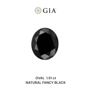 1.51 Carat Oval Fancy Black VVS2 Natural Diamond