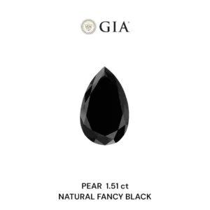 1.51 Carat Pear Fancy Black VVS2 Natural Diamond