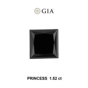 1.52 Carat Princess Fancy Black VVS2 Natural Diamond