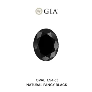 1.54 Carat Oval Fancy Black VVS2 Natural Diamond