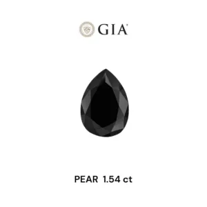 1.54 Carat Pear Fancy Black VVS2 Natural Diamond
