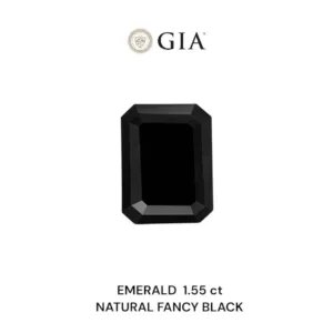 1.55 Carat Emerald Fancy Black VVS2 Natural Diamond